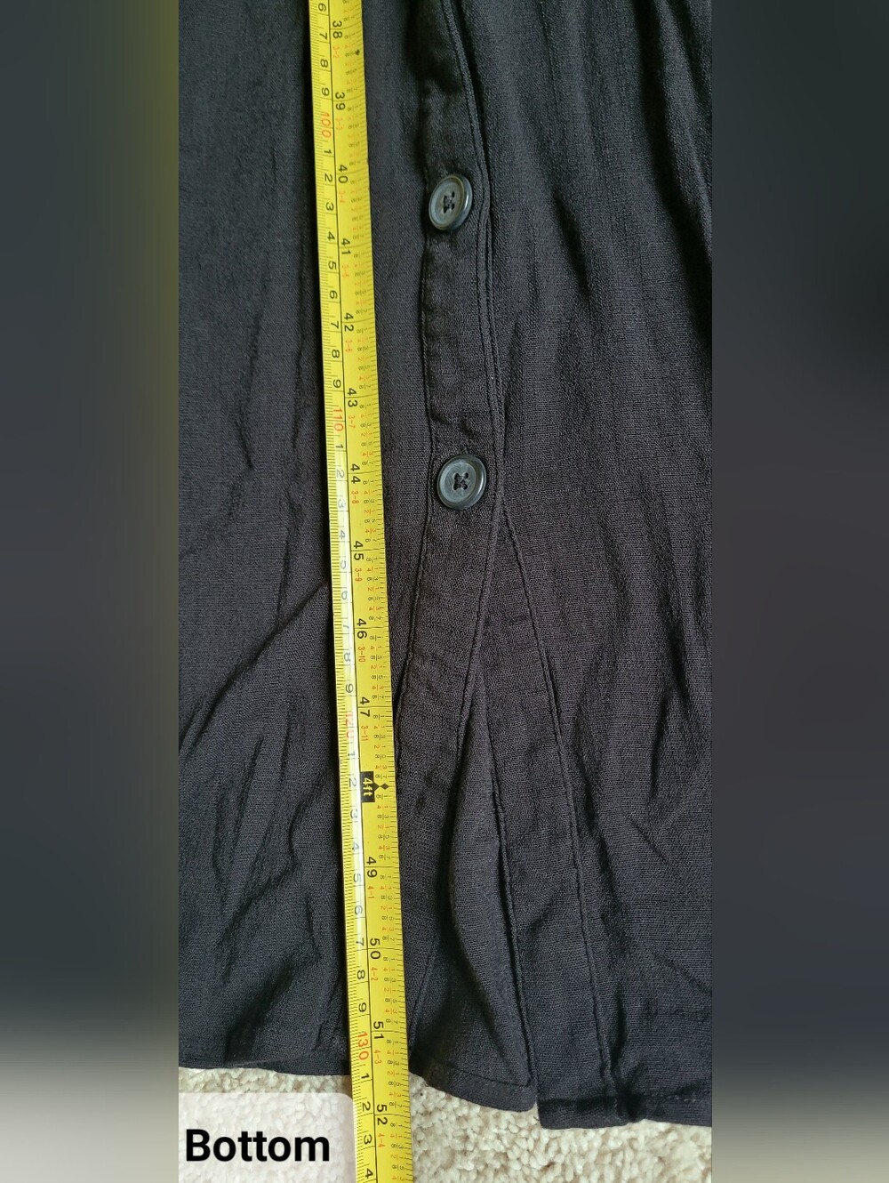 Torrid Black Slub Dress, Buttons, Size 1x, Rayon - Picture 11 of 11